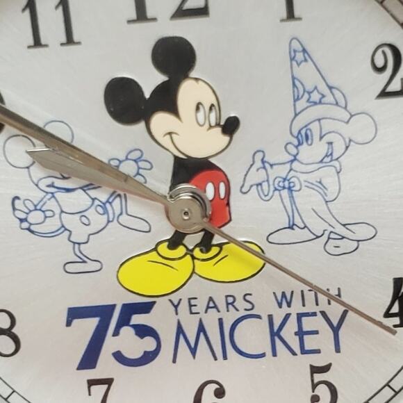 Disney 75 Years w/ Mickey Mouse Silver-Toned Watch Like-New - Picture 6 of 14